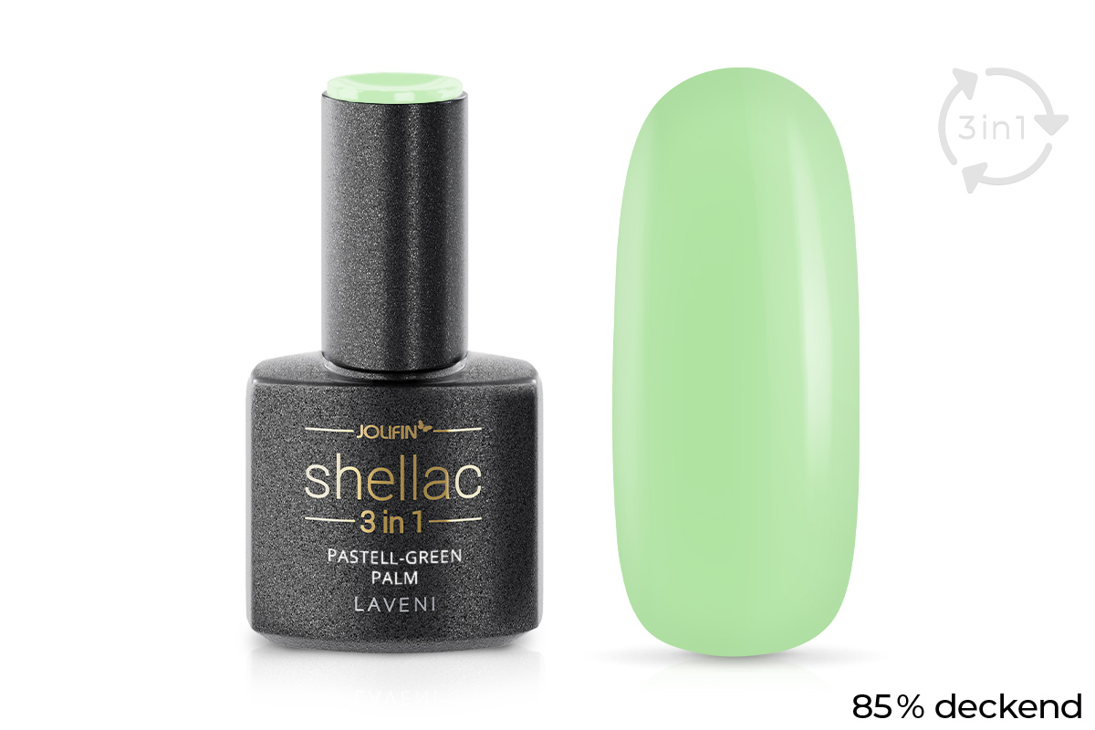 Jolifin LAVENI 3in1 Shellac - pastel-green palm 10ml