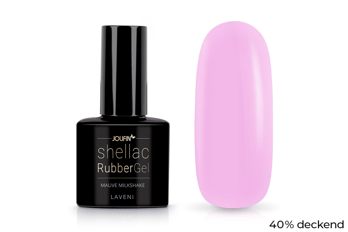 Jolifin LAVENI Shellac - RubberGel mauve milkshake 10ml