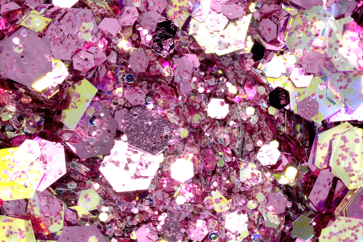 Jolifin Hexagon Glittermix - rosy