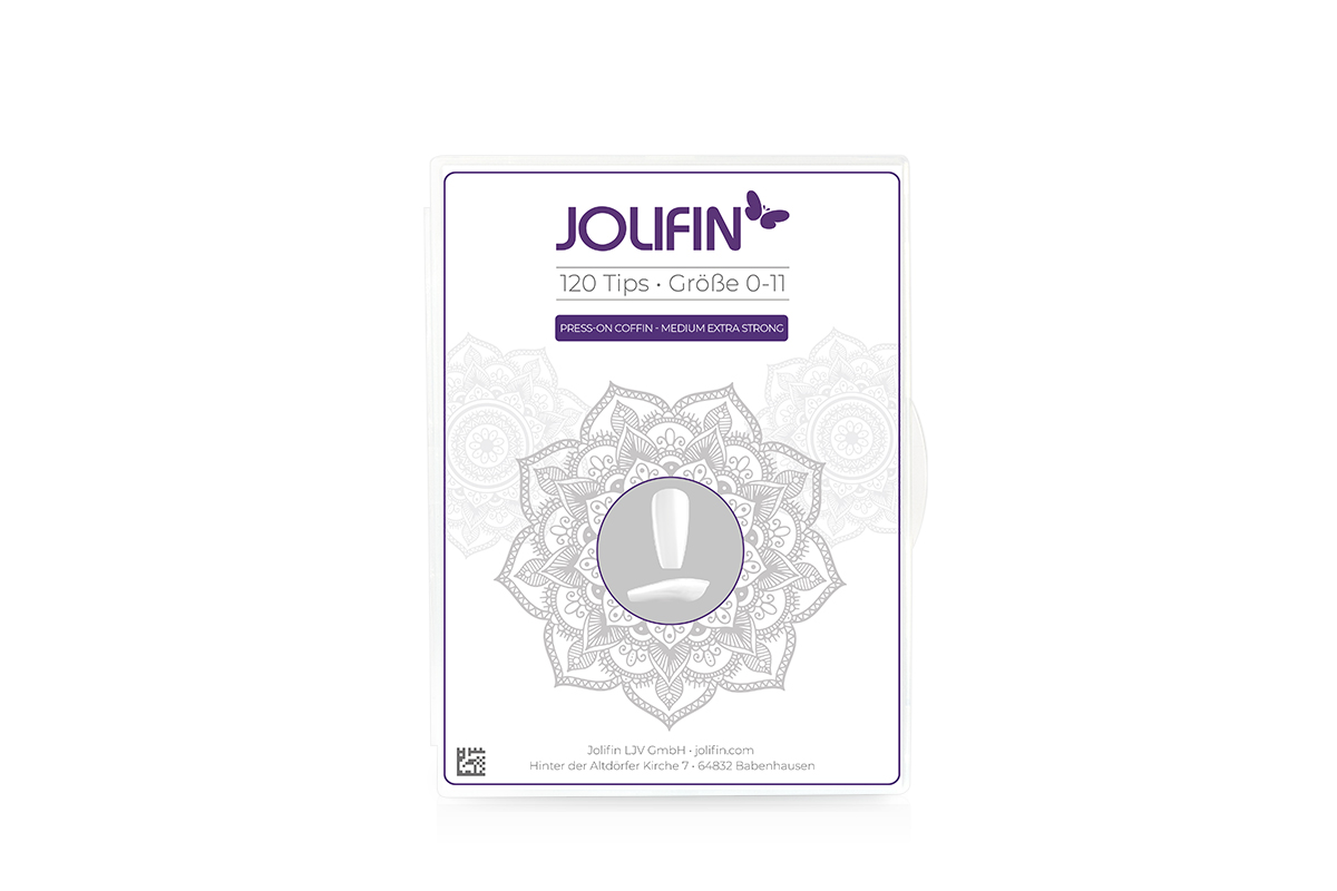 Jolifin 120er Tipbox Press-On Coffin - medium extra strong