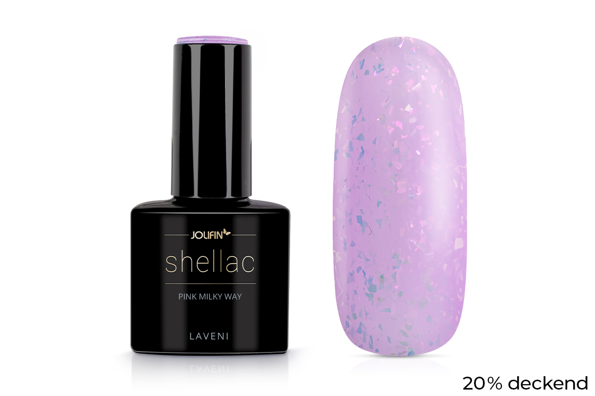 Jolifin LAVENI Shellac - pink milky way 10ml