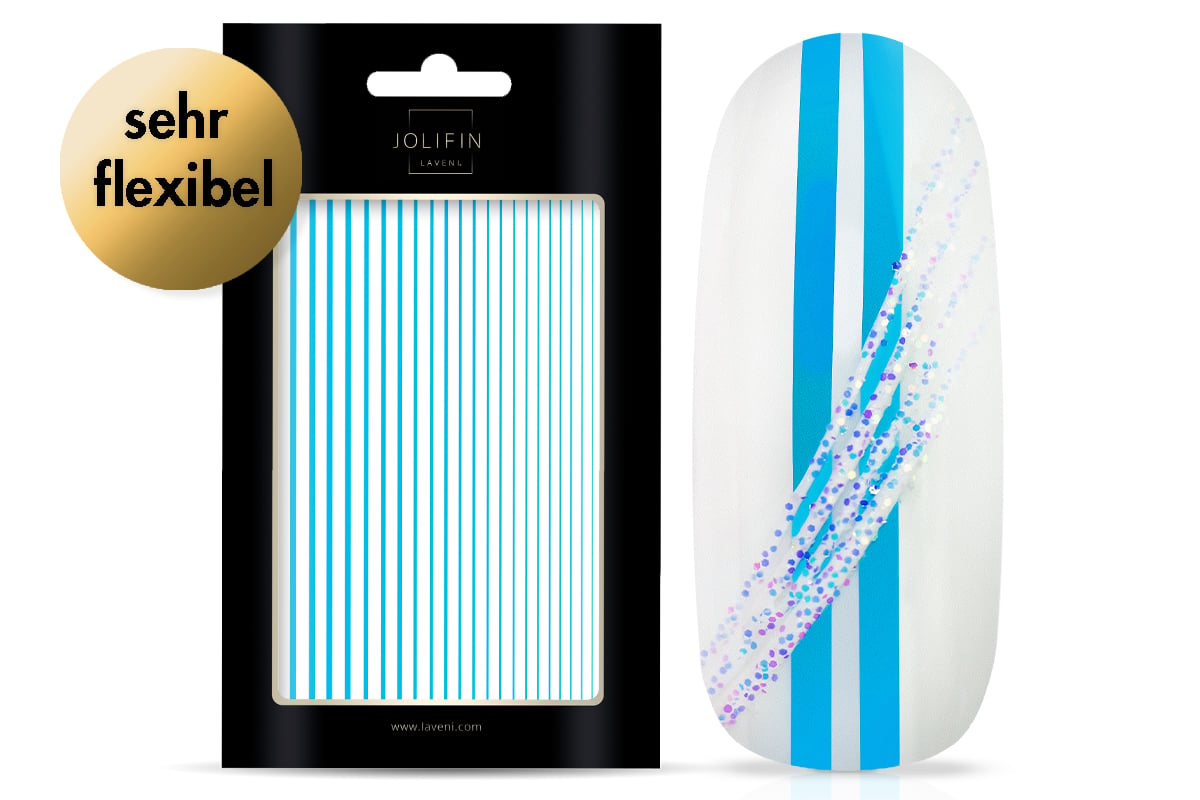 Jolifin LAVENI XL Sticker - Stripes neon-blue