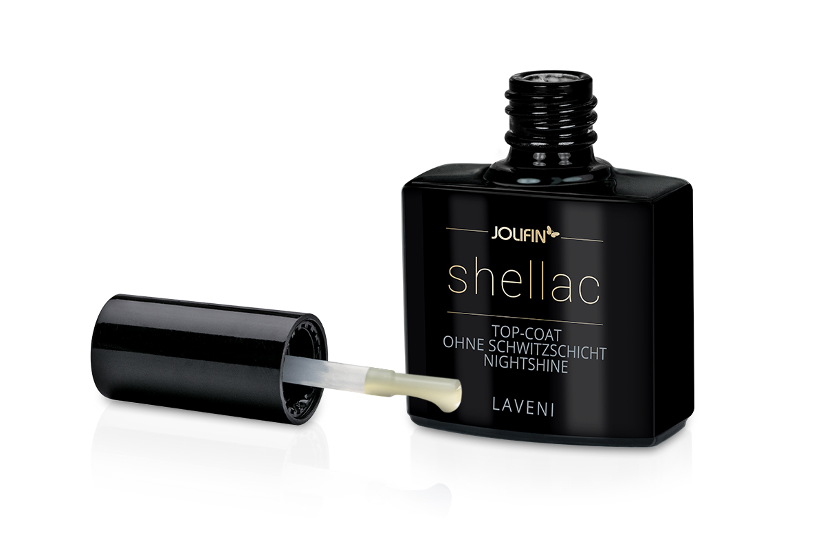 Jolifin LAVENI Shellac - Top-Coat without sweat layer nightshine 10ml