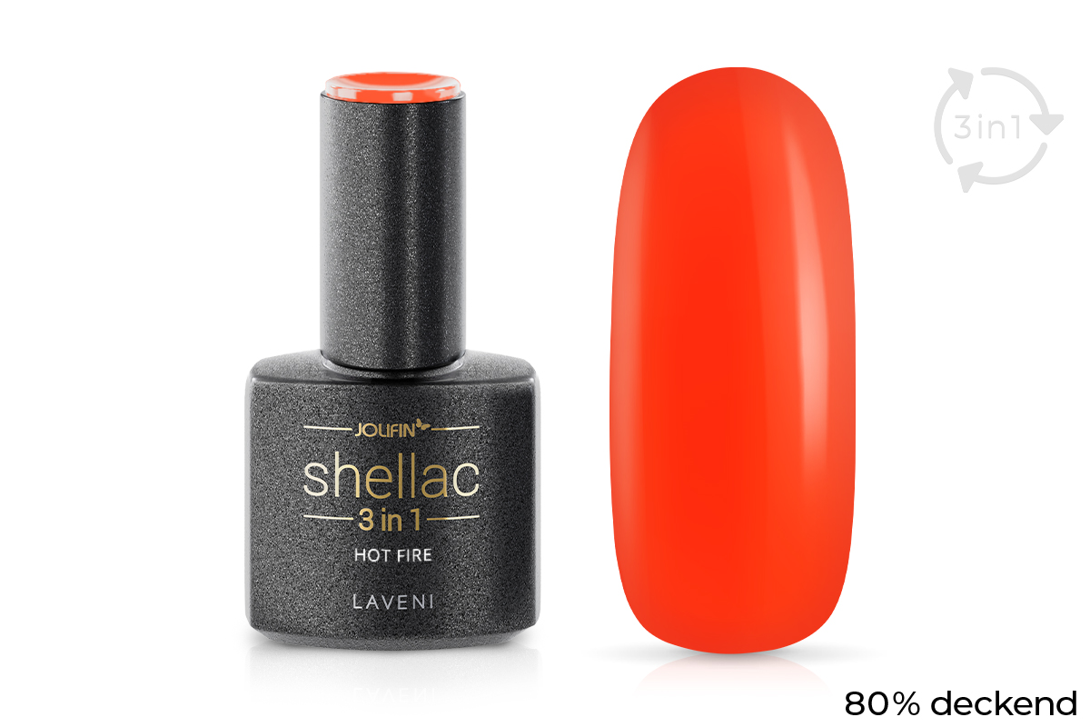 Jolifin LAVENI 3in1 Shellac - hot fire 10ml