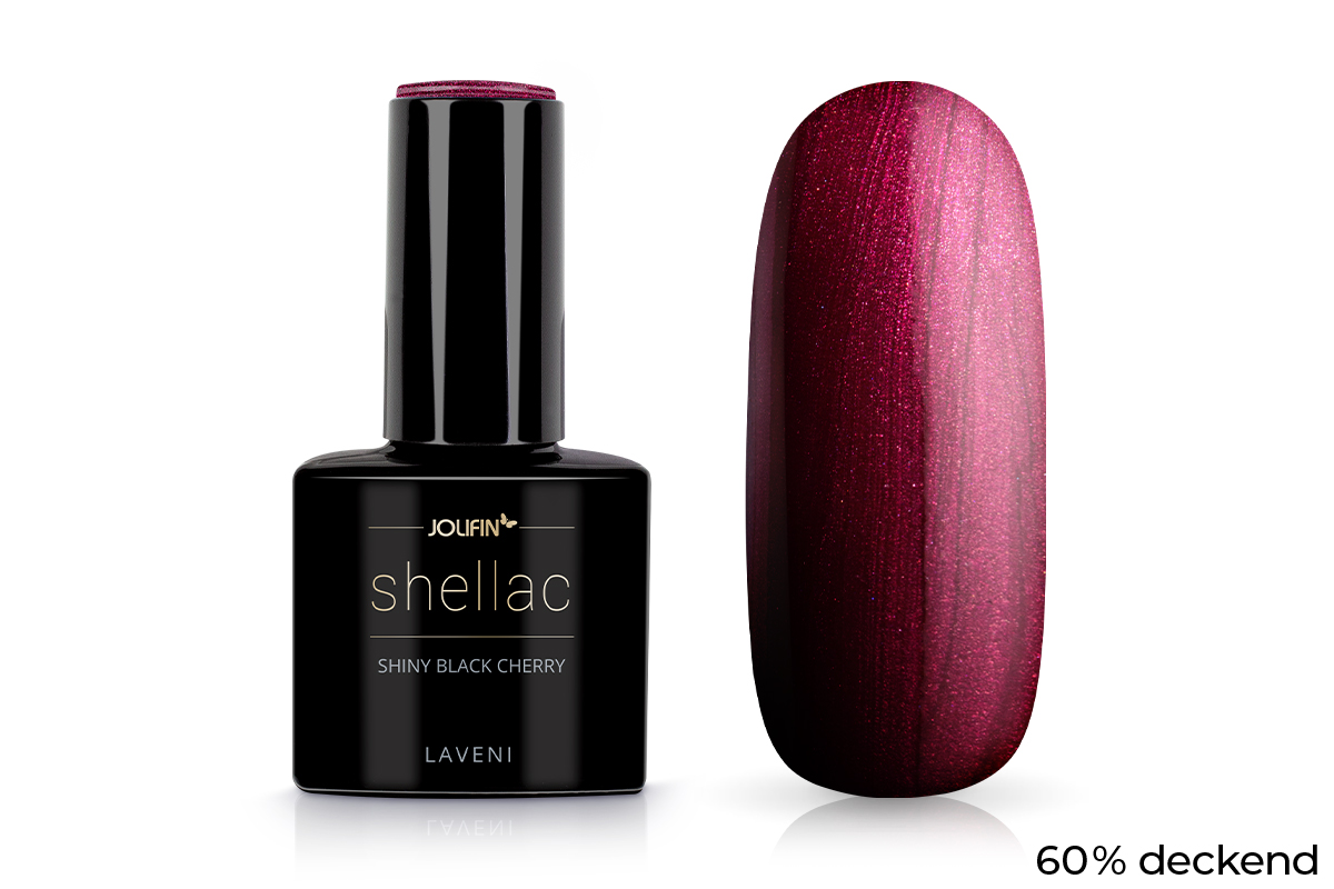 Jolifin LAVENI Shellac - shiny black cherry 10ml