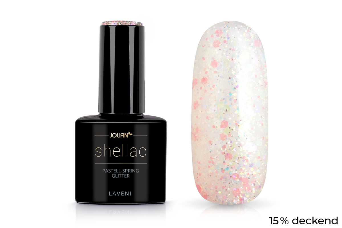 Jolifin LAVENI Shellac - pastel-spring glitter 10ml