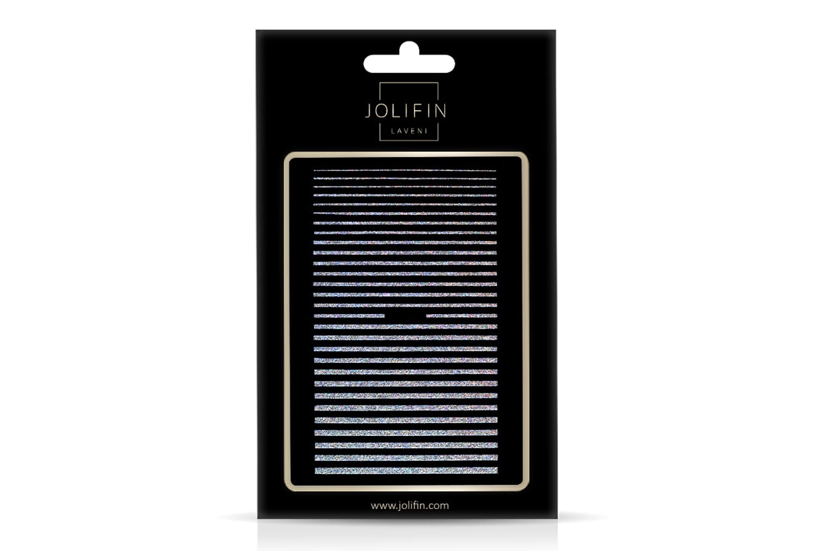 Jolifin LAVENI XL Sticker - Hologram Glitter Stripes silver 