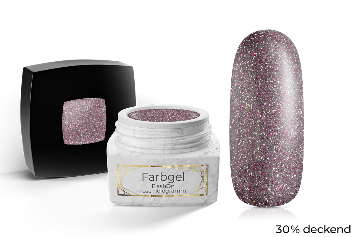 Jolifin LAVENI PRO Farbgel - FlashOn rose hologramm 5ml