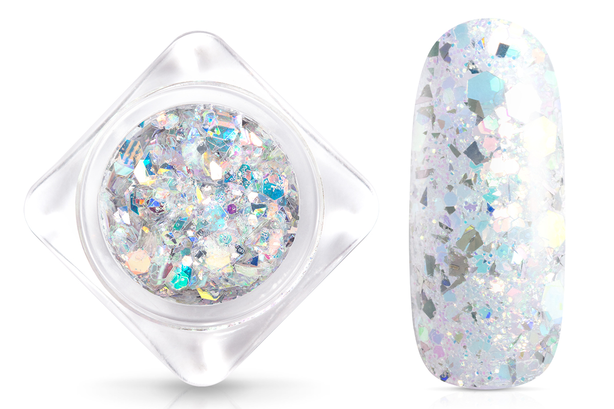 Jolifin Hexagon Glittermix - crystal iridescent