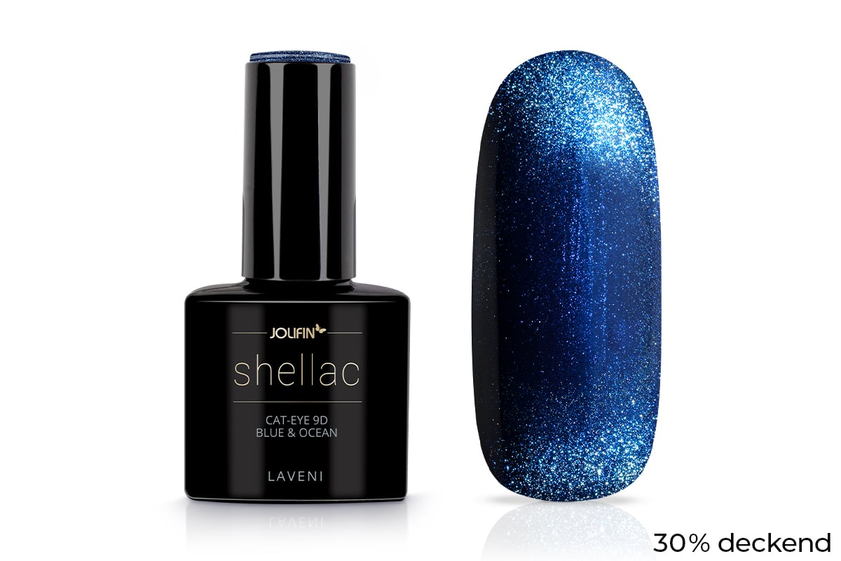 Jolifin LAVENI Shellac - Cat-Eye 9D blue & ocean 10ml