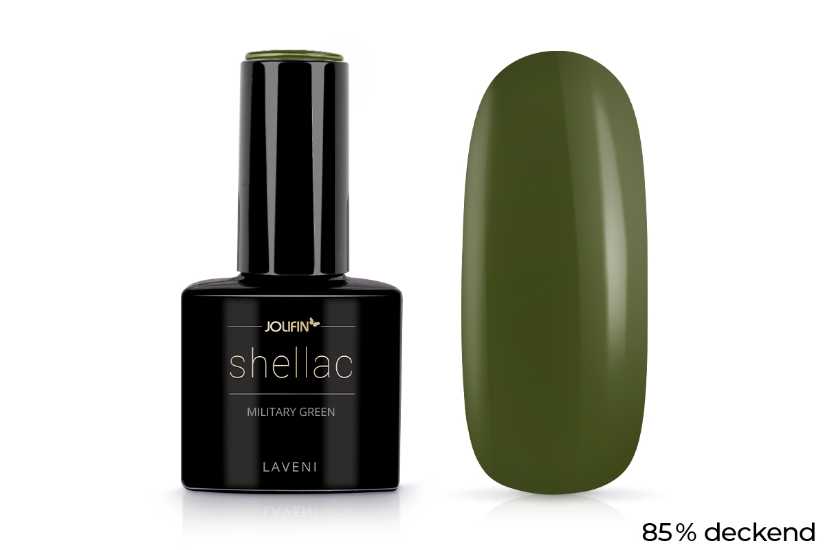 Jolifin LAVENI Shellac - military green 10ml