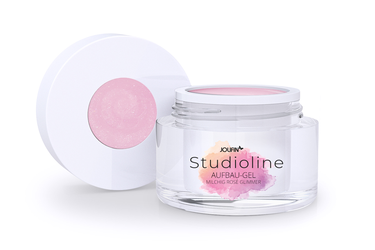 Jolifin Studioline - Aufbau-Gel milchig rosé Glimmer 15ml 