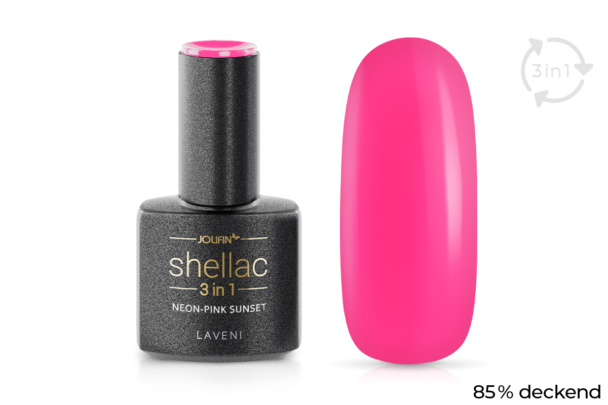   Jolifin LAVENI 3in1 Shellac - neon-pink sunset 10ml