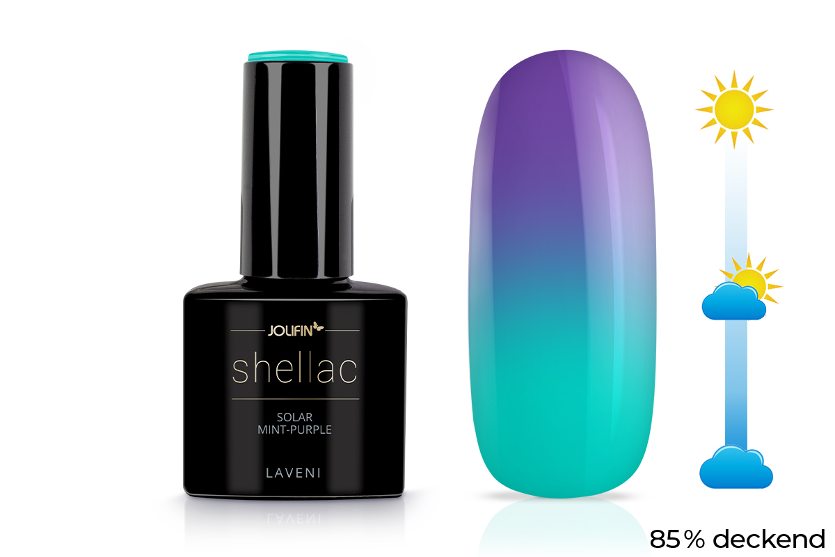 Jolifin LAVENI Shellac - Solar mint-purple 10ml