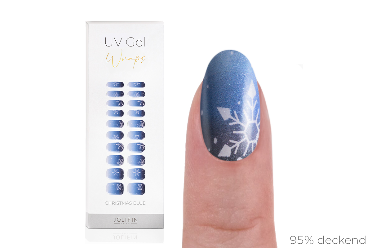 Jolifin LAVENI UV Gel Wraps - christmas blue