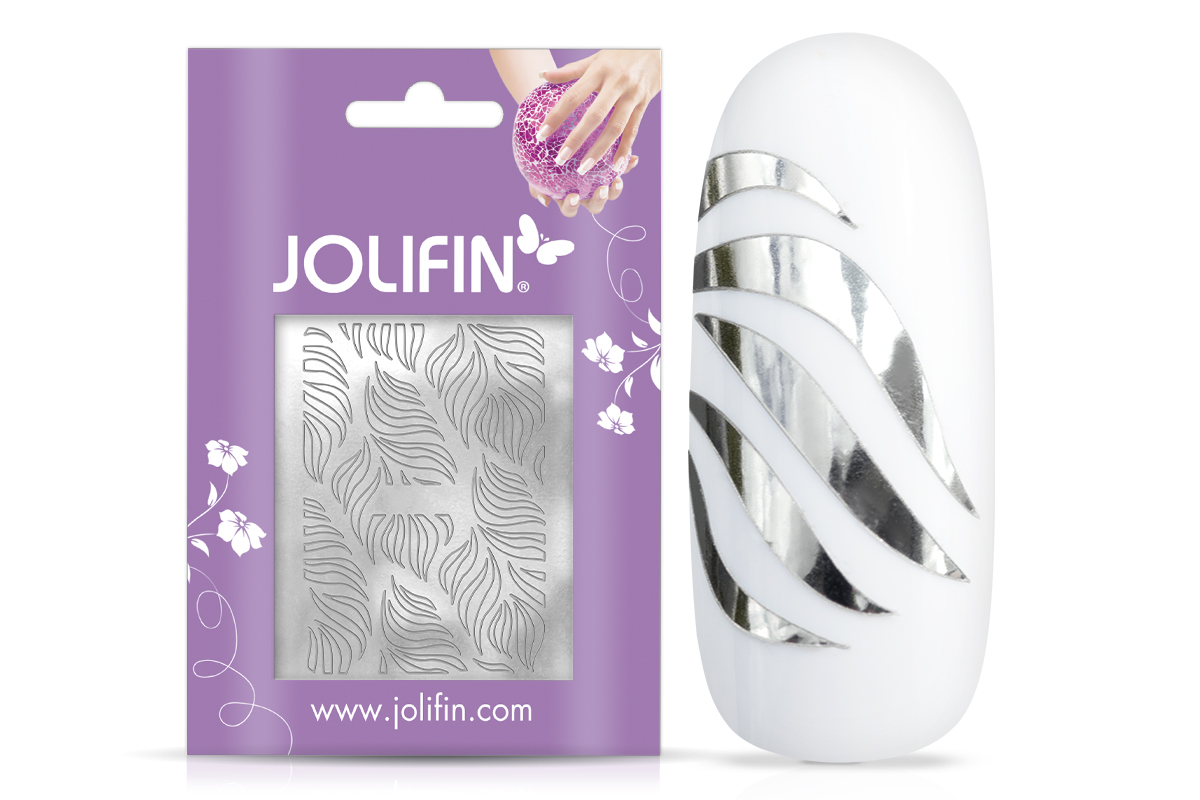 Jolifin Metallic Sticker - Waves silver chrome