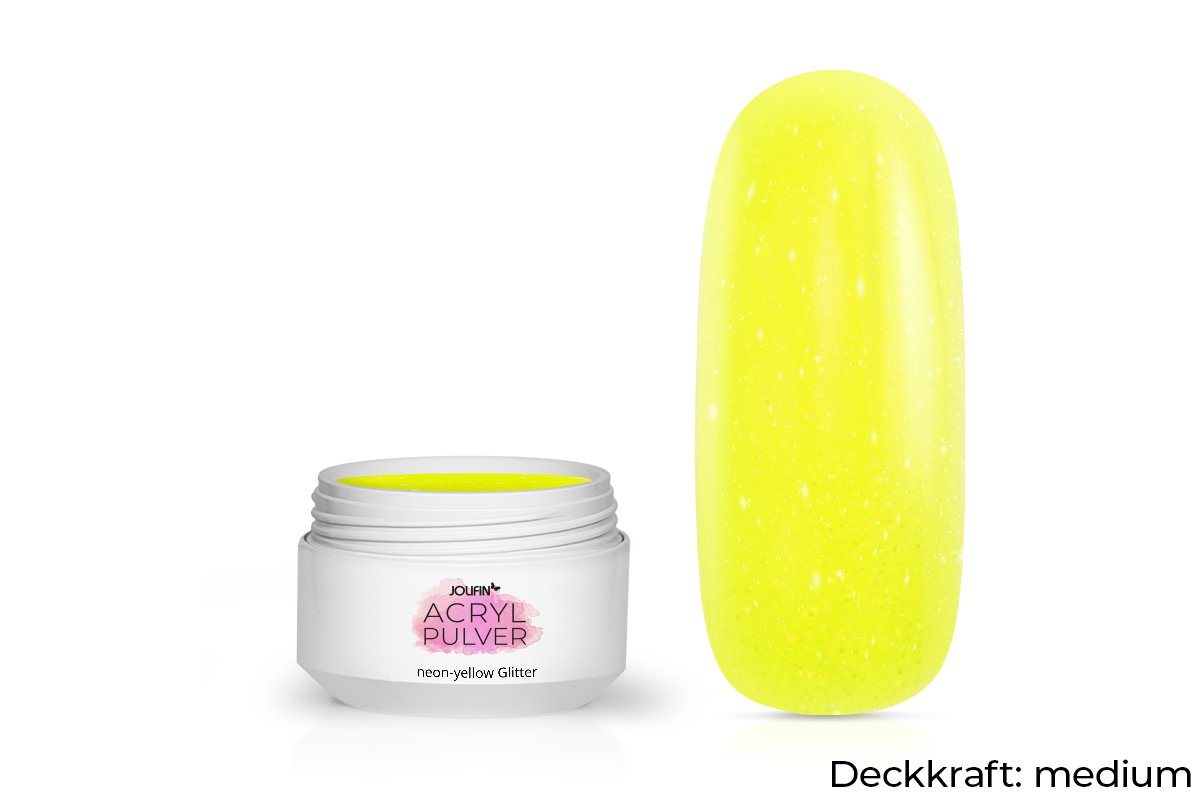 Jolifin acrylic colour powder - neon-yellow glitter 5g