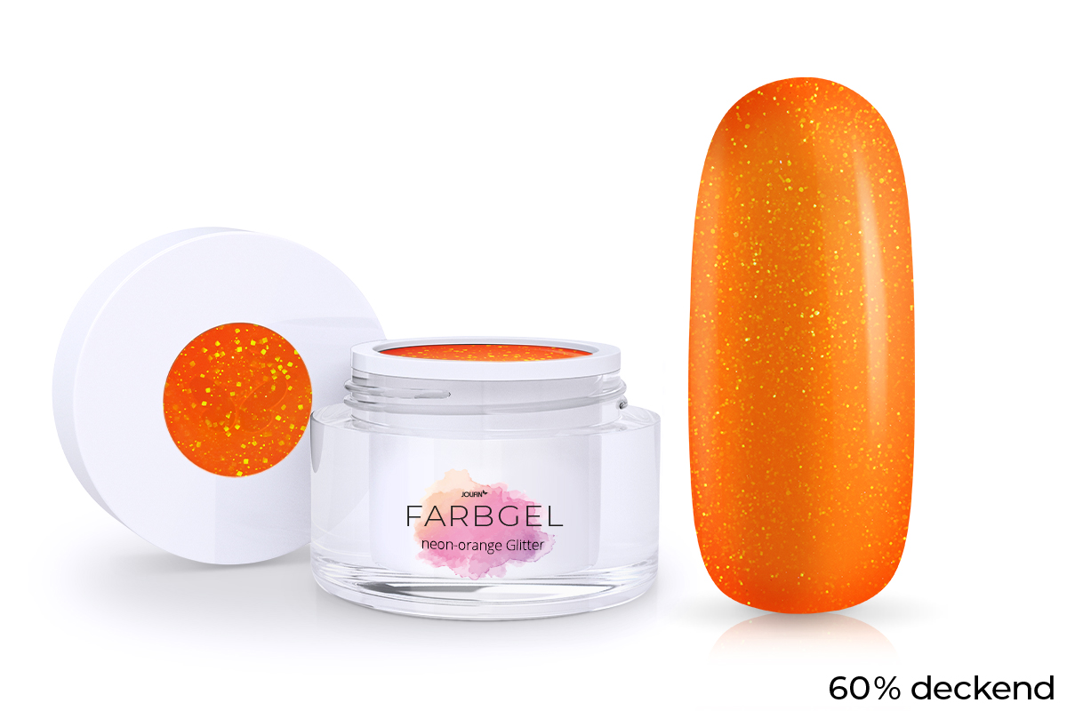 Jolifin Farbgel neon-orange Glitter 5ml