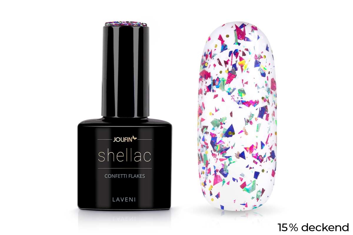 Jolifin LAVENI Shellac - confetti flakes 10ml