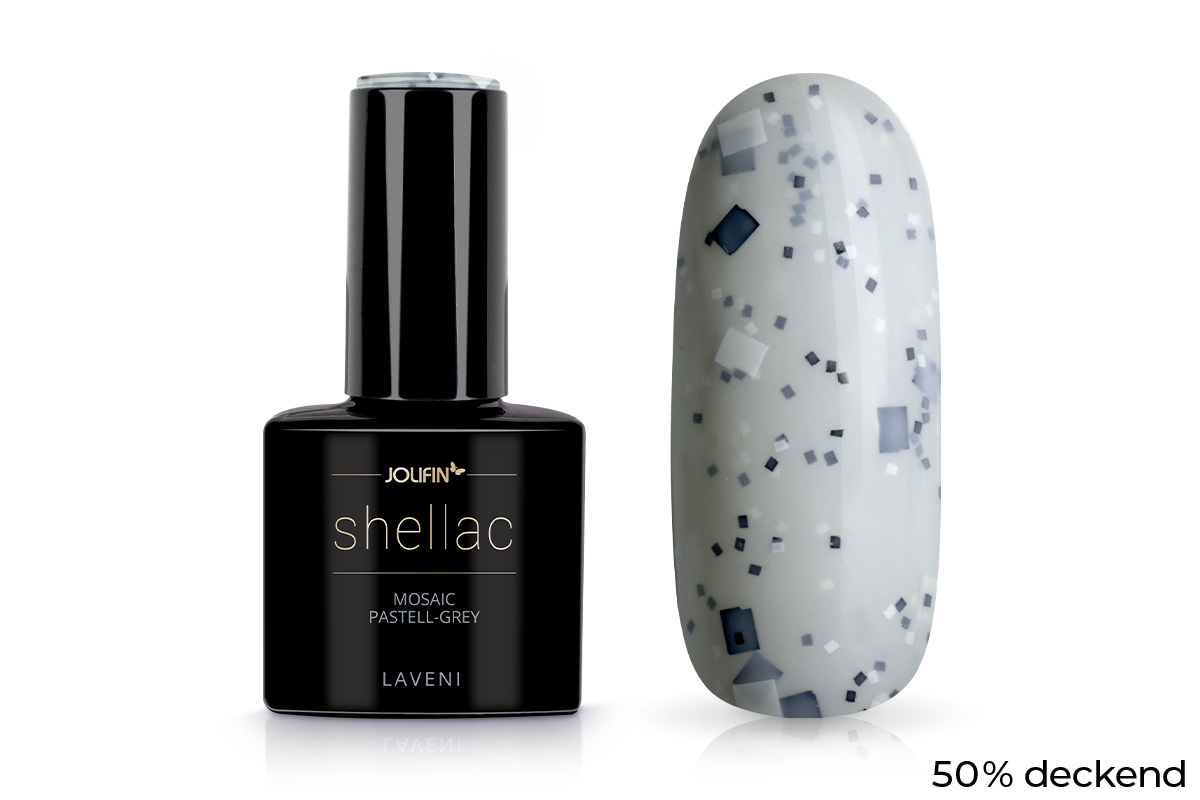 Jolifin LAVENI Shellac - mosaic pastel-grey 10ml