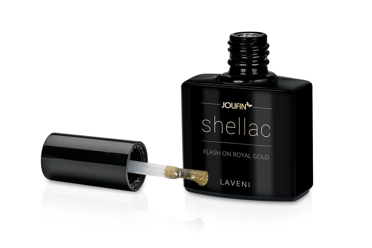 Jolifin LAVENI Shellac - FlashOn royal gold 10ml