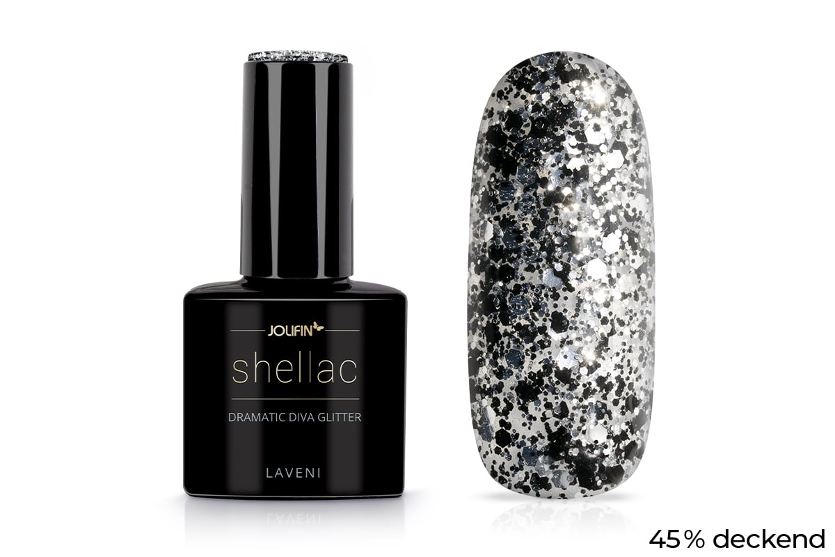 Jolifin LAVENI Shellac - dramatic diva Glitter 10ml