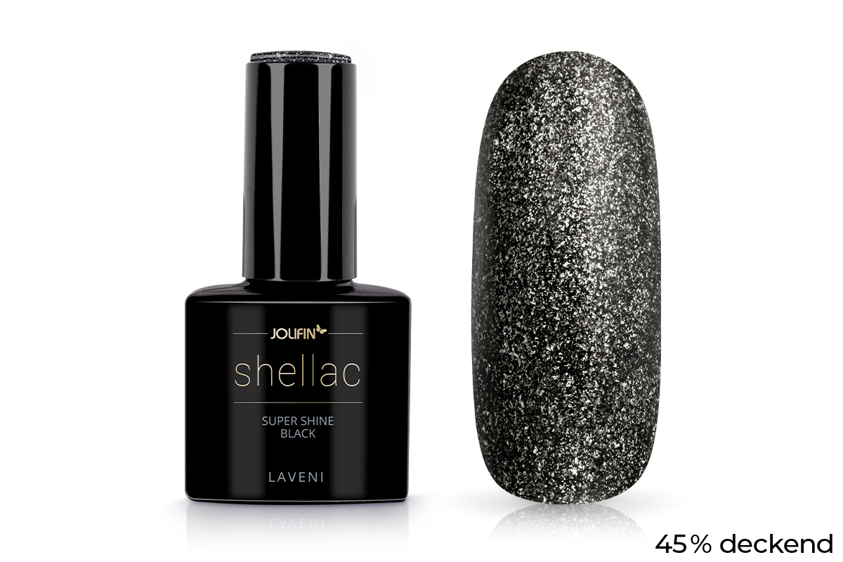 Jolifin LAVENI Shellac - super shine black 10ml