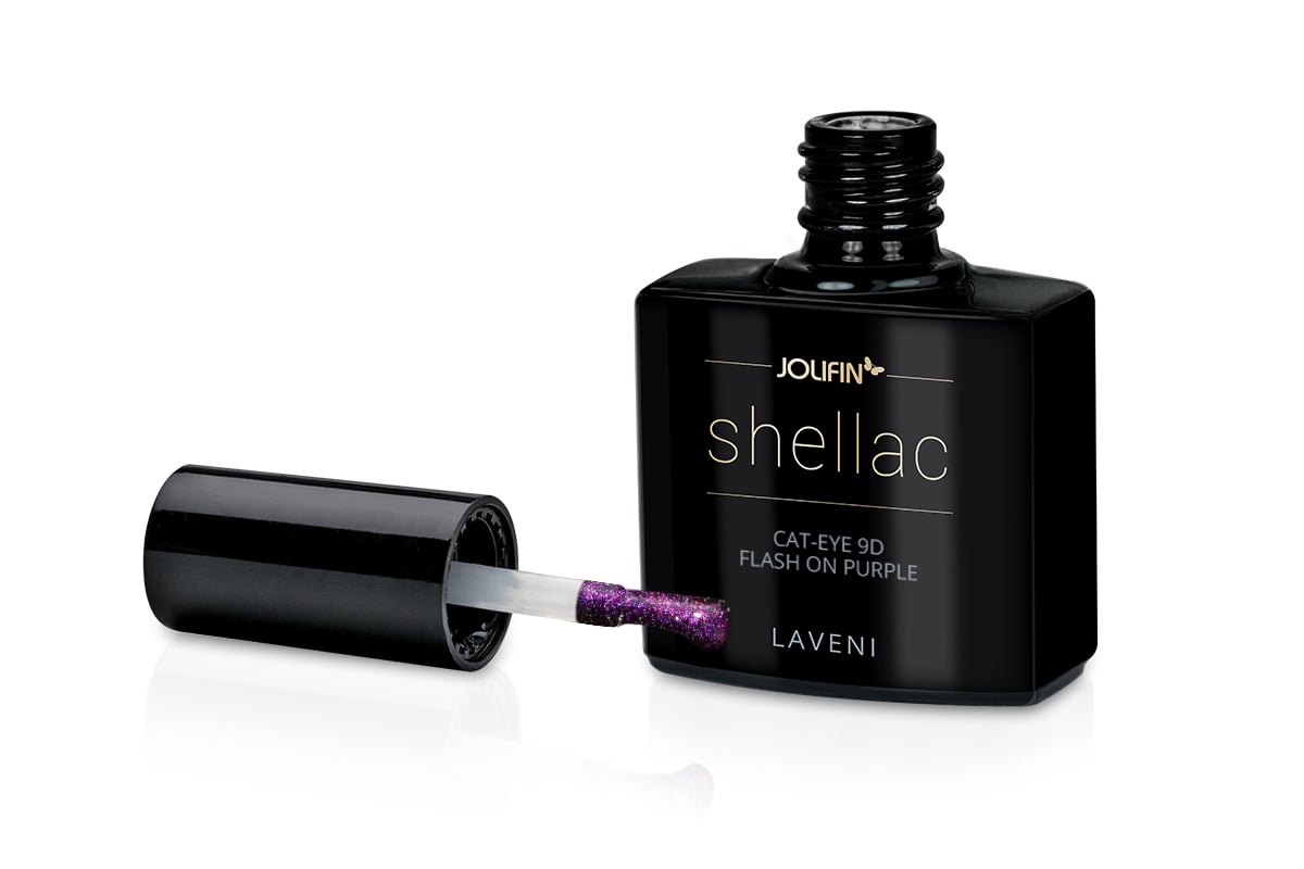 Jolifin LAVENI Shellac - Cat-Eye 9D FlashOn purple 10ml