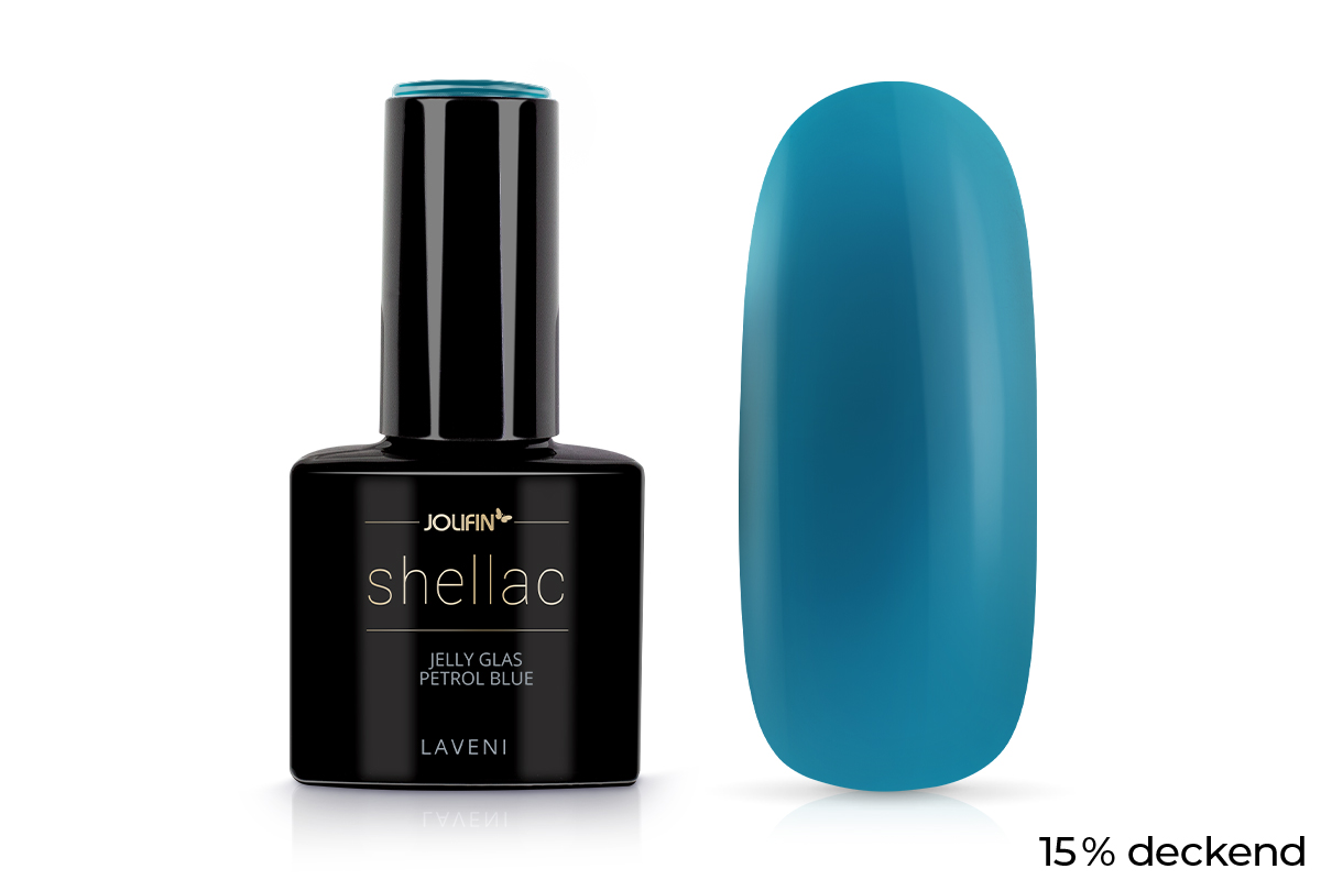 Jolifin LAVENI Shellac - Jelly Glas petrol blue 10ml