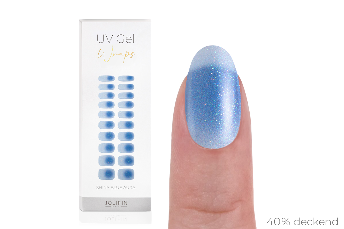 Jolifin LAVENI UV Gel Wraps - shiny blue aura 