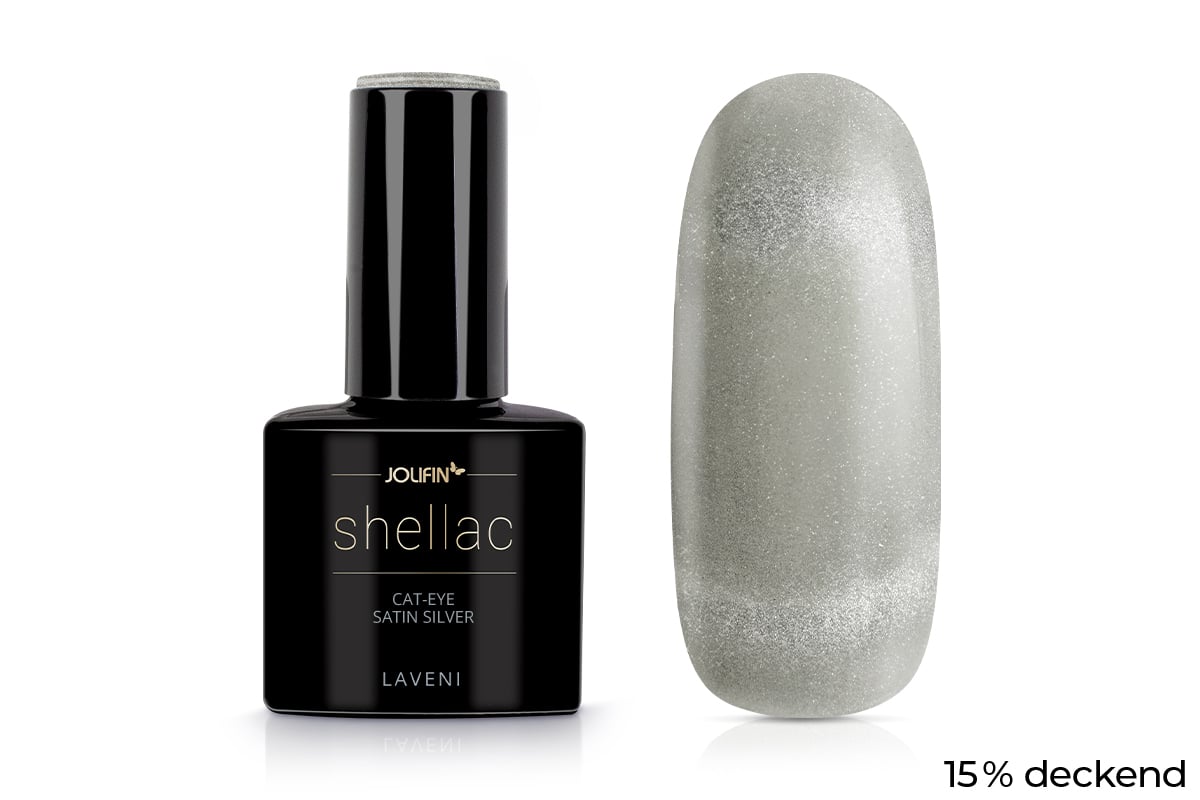 Jolifin LAVENI Shellac - Cat-Eye satin silver 10ml