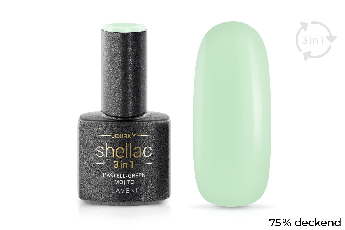 Jolifin LAVENI 3in1 Shellac - pastel-green mojito 10ml