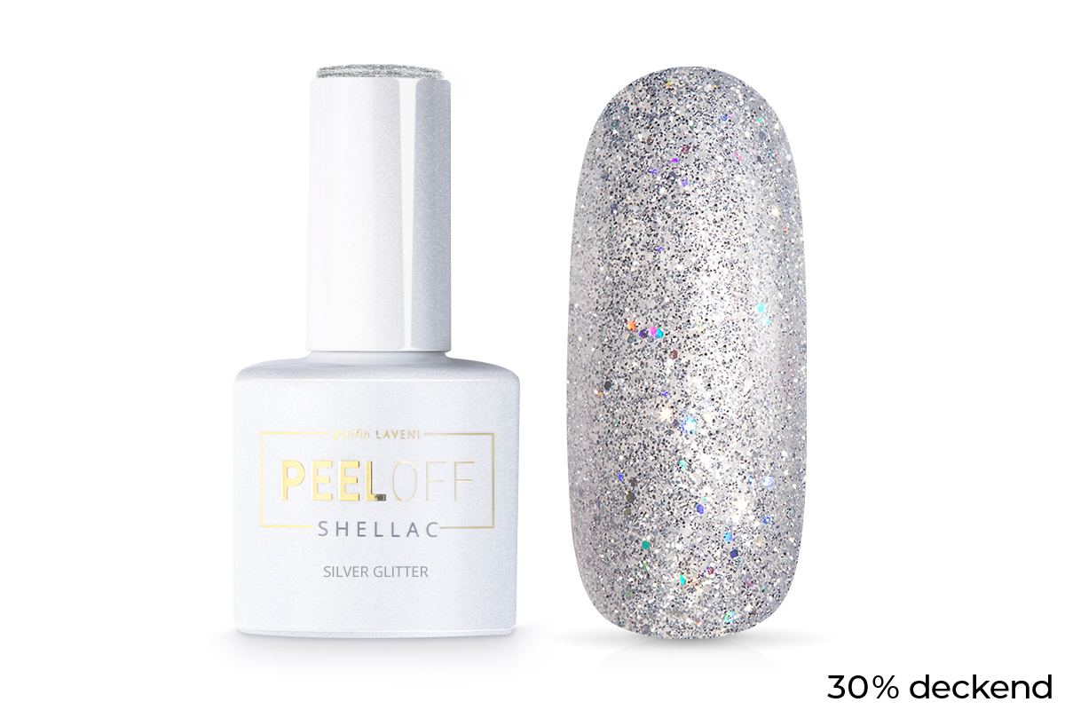 Jolifin LAVENI Shellac PeelOff - silver Glitter 10ml