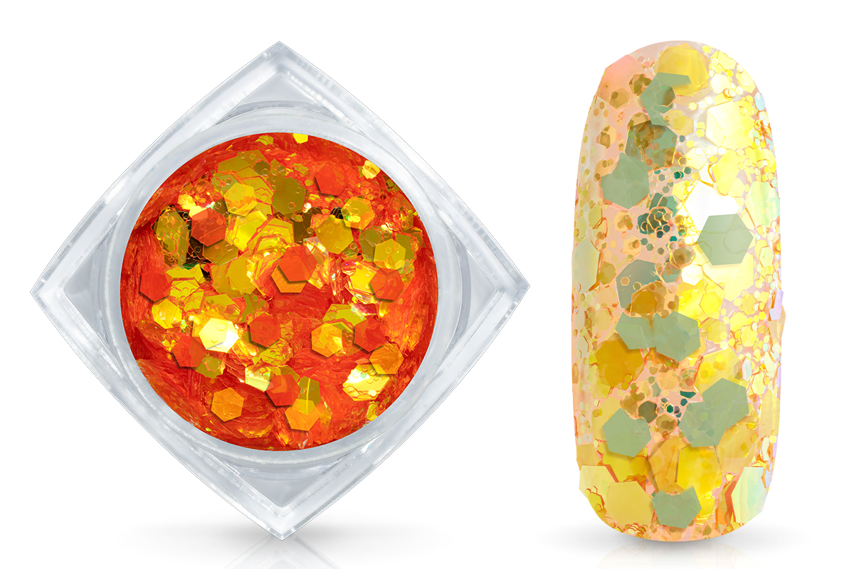 Jolfin Hexagon Glittermix - mermaid mango