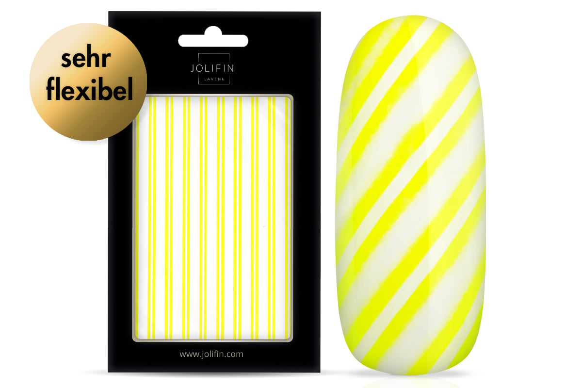 Jolifin LAVENI XL Sticker - Stripes neon-yellow flash