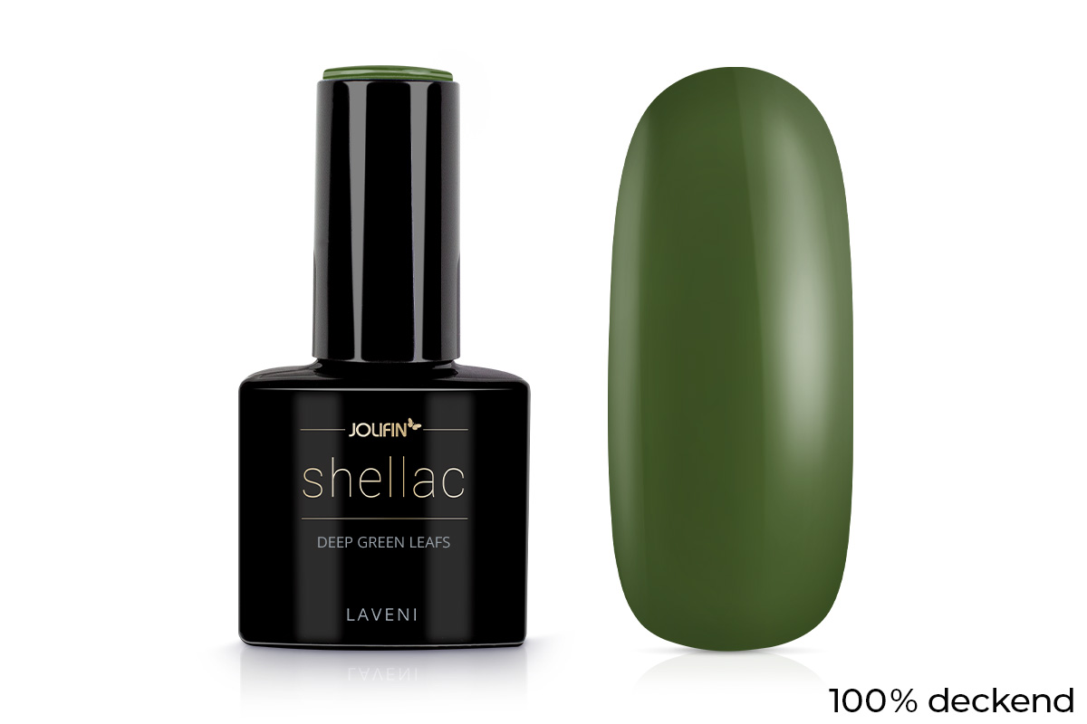 Jolifin LAVENI Shellac - deep green leaves 10ml