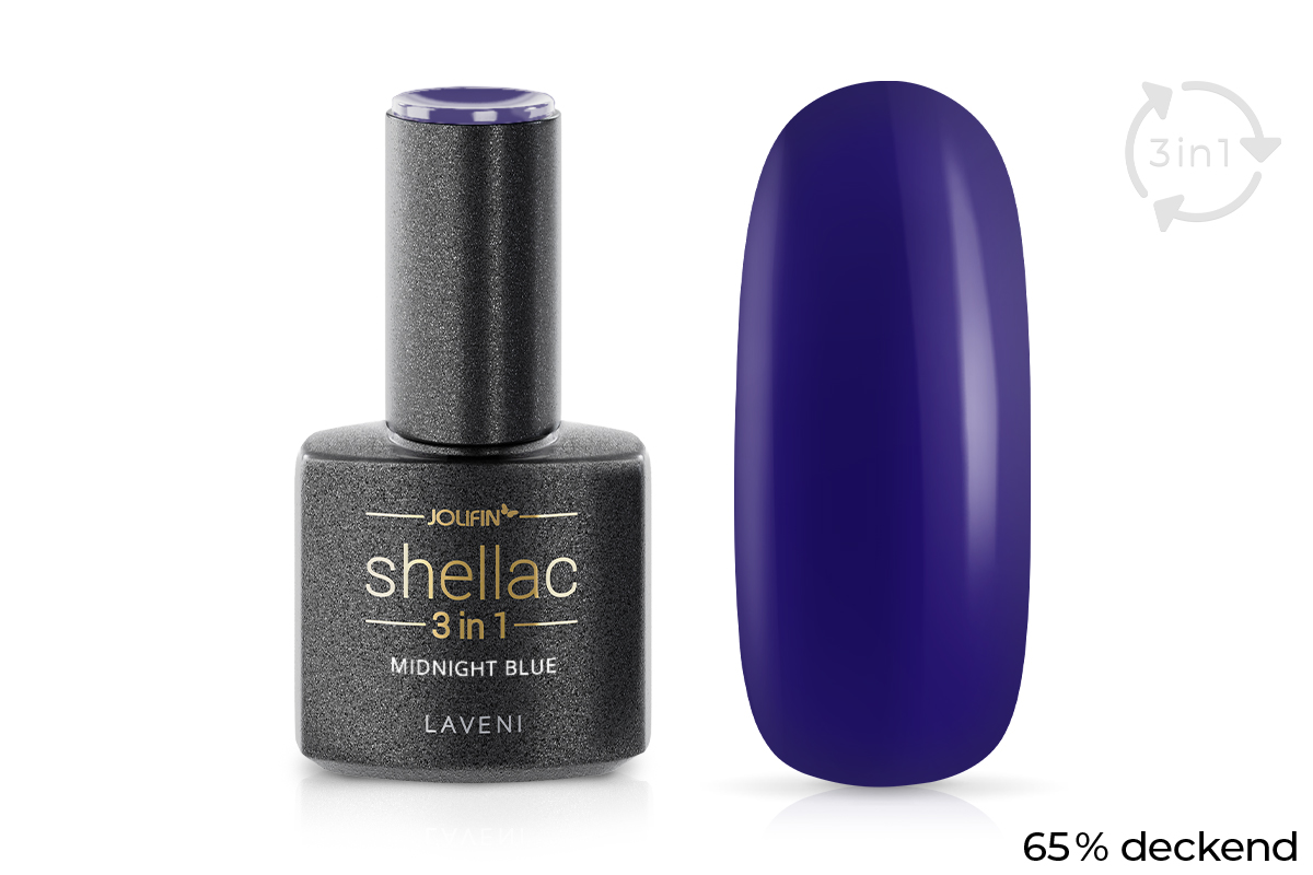 Jolifin LAVENI 3in1 Shellac - midnight blue 10ml