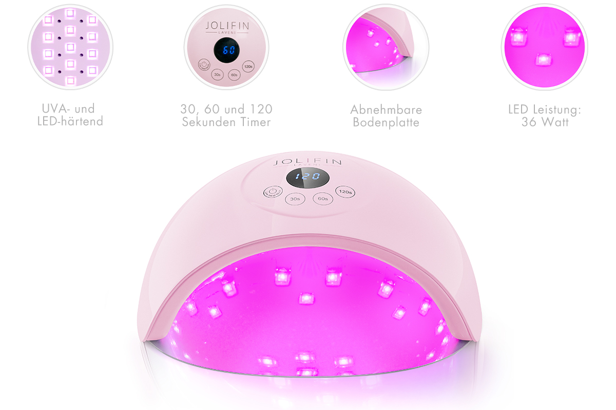 Jolifin LAVENI Dual UVA/LED Lichthärtungsgerät - Luna rosa