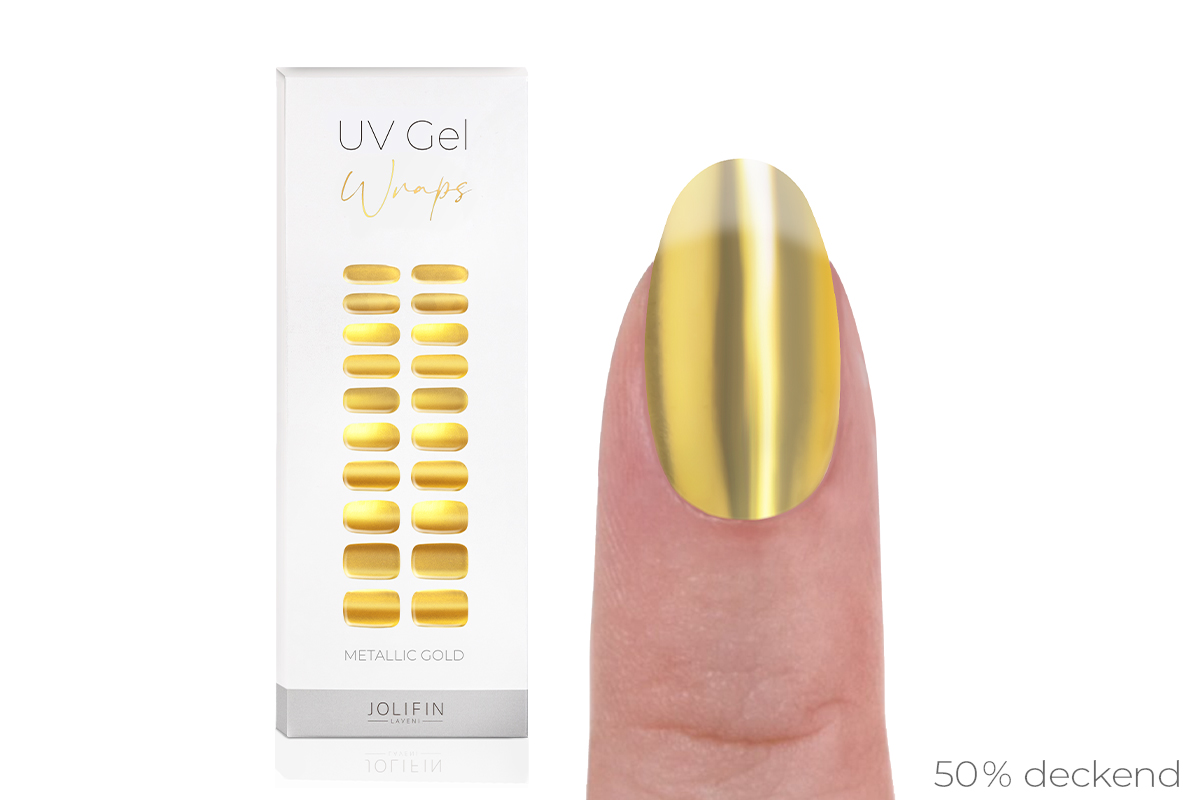 Jolifin LAVENI UV Gel Wraps - metallic gold