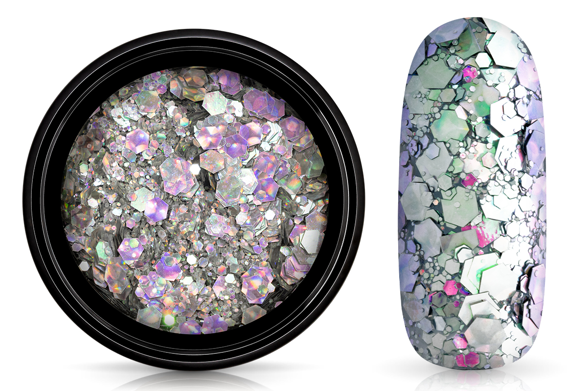 Jolifin LAVENI Chameleon Glittermix - pastel-silver