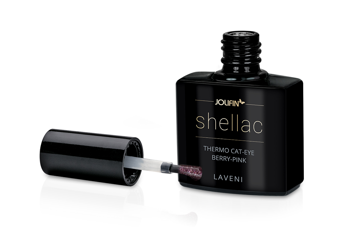 Jolifin LAVENI Shellac - Thermo Cat-Eye berry-pink 10ml