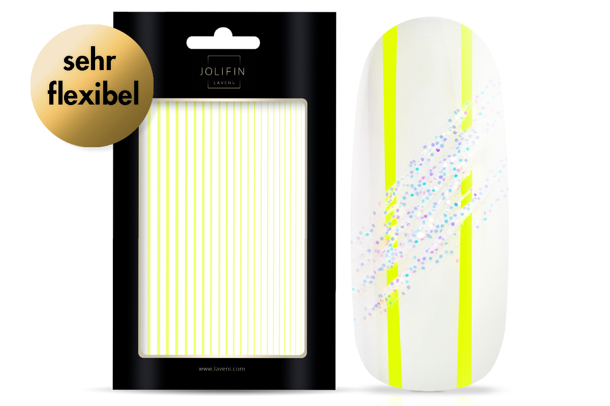 Jolifin LAVENI XL Sticker - Stripes neon-yellow