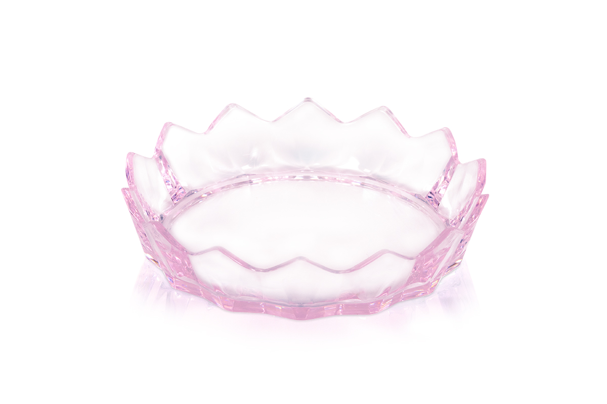 Jolifin brush holder with drip tray - clear pink