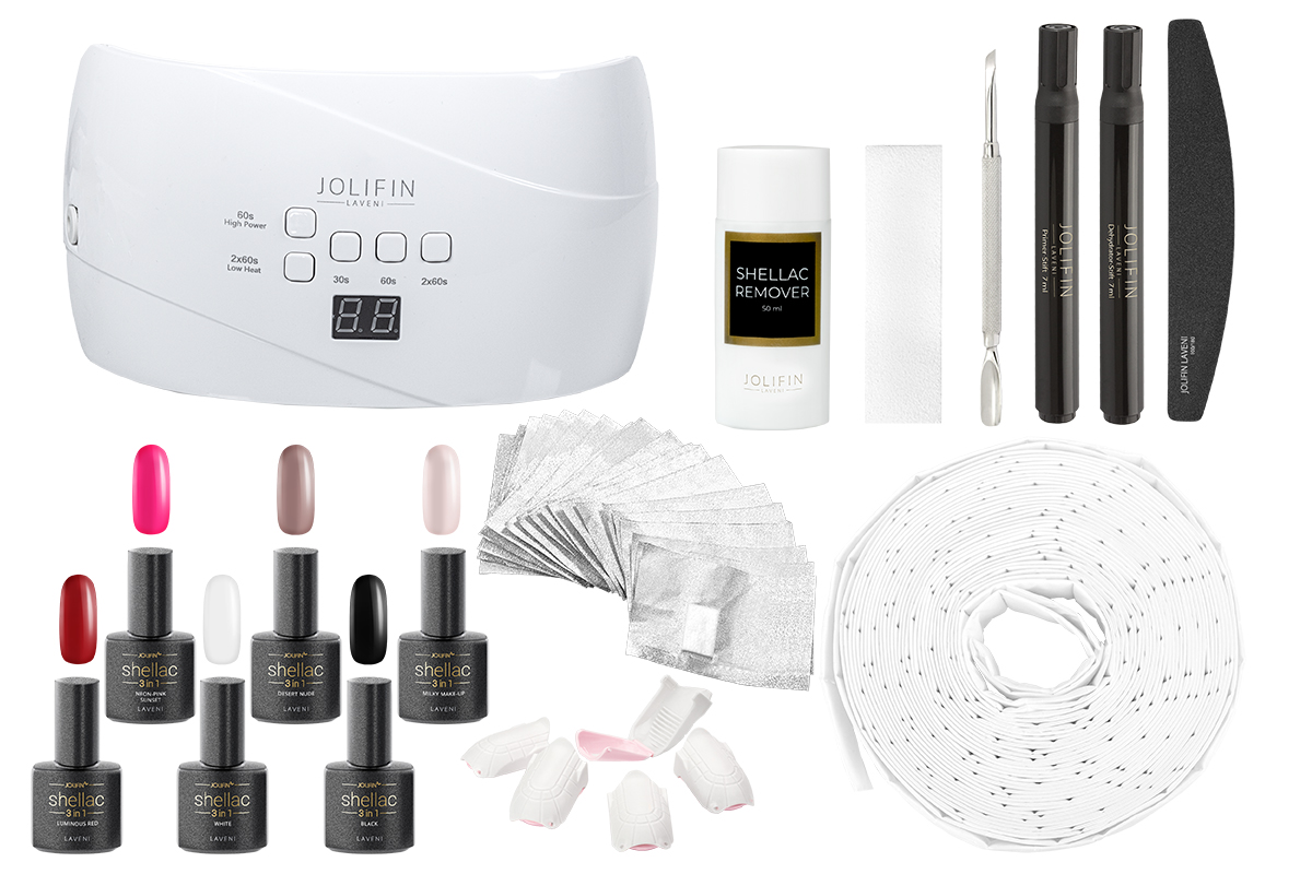 Jolifin LAVENI 3in1 Shellac Starter Set - M - Basic