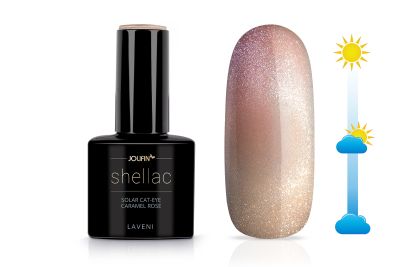 Jolifin LAVENI Shellac - Thermo Cat-Eye taupe-rosewood 10ml